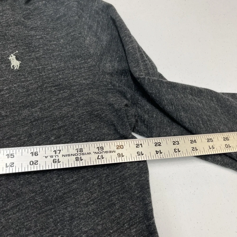 Polo Ralph Lauren Hoodie Mens L Charcoal Gray Pullover Lightweight Preppy Casual